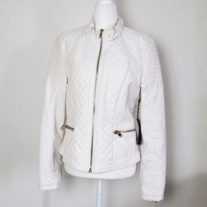 Faux White Leather Jacket - NEVER USED!